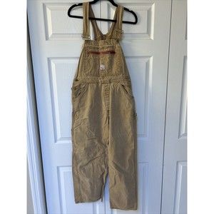 Vintage Pointer Brand Bib Overalls Brown Duck Canvas USA Made Size 32x30 See Pic